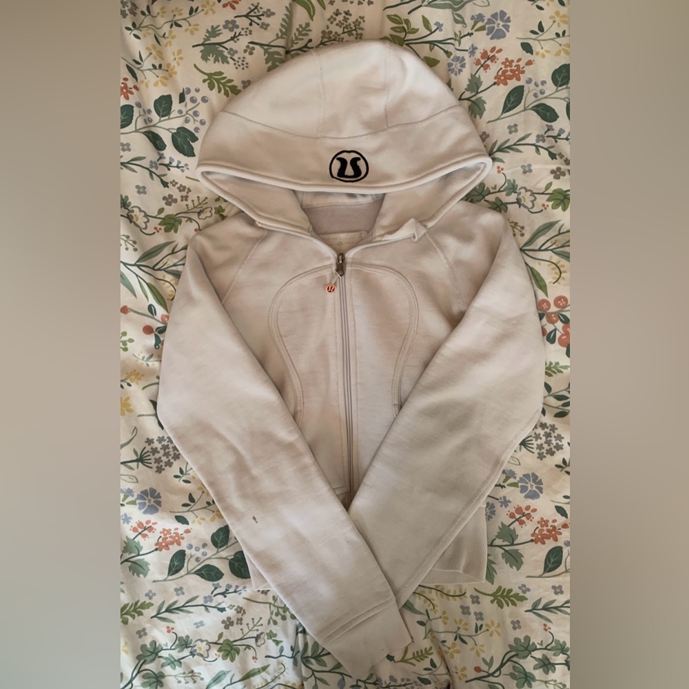 Lululemon White Zip-Up Hoodie